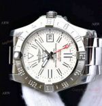 Copy Breitling Avenger II GMT Swiss 2836 Watch Stainless Steel White Dial